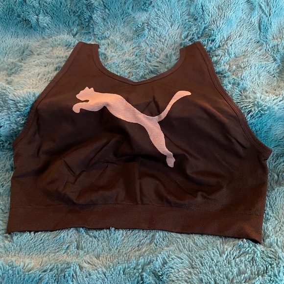 BUY 2 ITEMS & GET 1 FREE - Puma Black Sports Bra Sz L - Picture 1 of 3